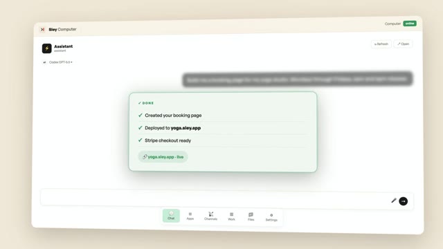 Sley app assistant screen
